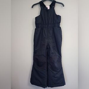 Faded Glory Black Snowsuit/ Insulated Winter Overalls Flare Size XS (4-5)